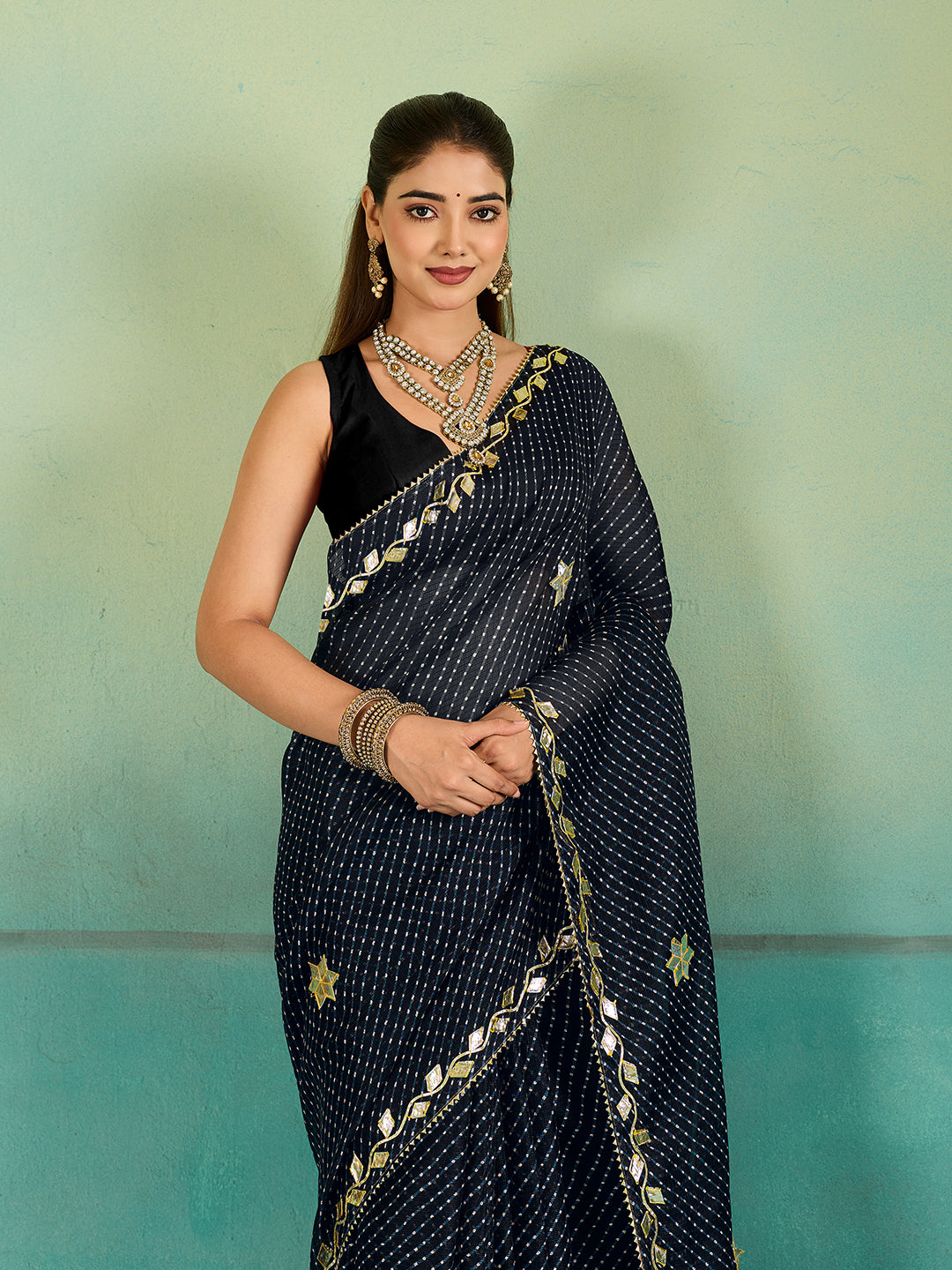 KcPc New Kota doria Leheriya Style With Gotapatti Work Saree MHS