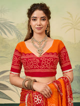 Buy New Premium Bandhani Style Saree With Festive Ware KcPc