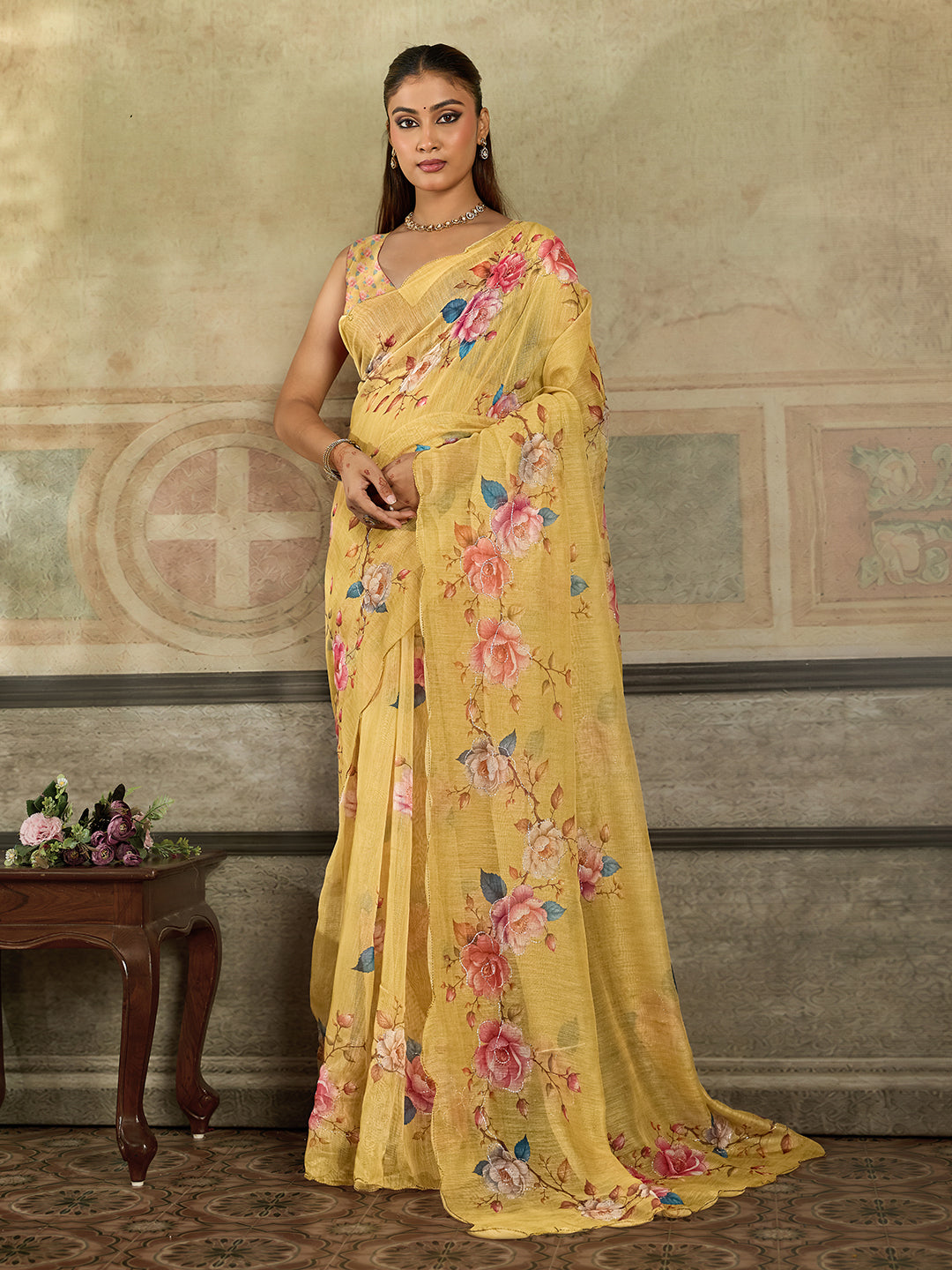 KcPc New Classic Printed Cotton Silk Saree for Daily Casual Wear STL