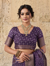 Cotton silk Ajrakh styleSaree