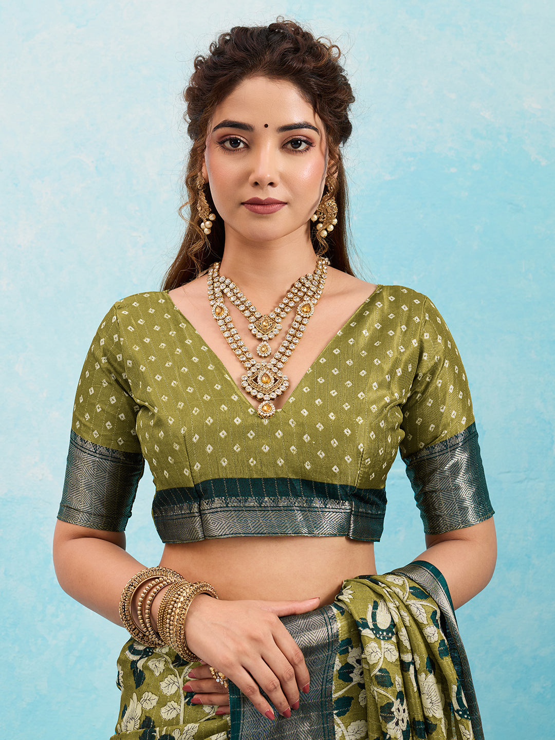 KcPc New Trendy Cotton Silk Saree with Printed PatternSTL