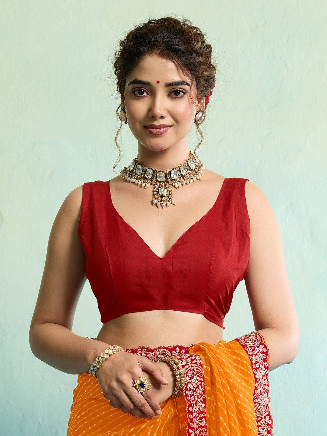 Buy New Spiceal Chiffon Leheriya Style With Embroidery Border Work Saree