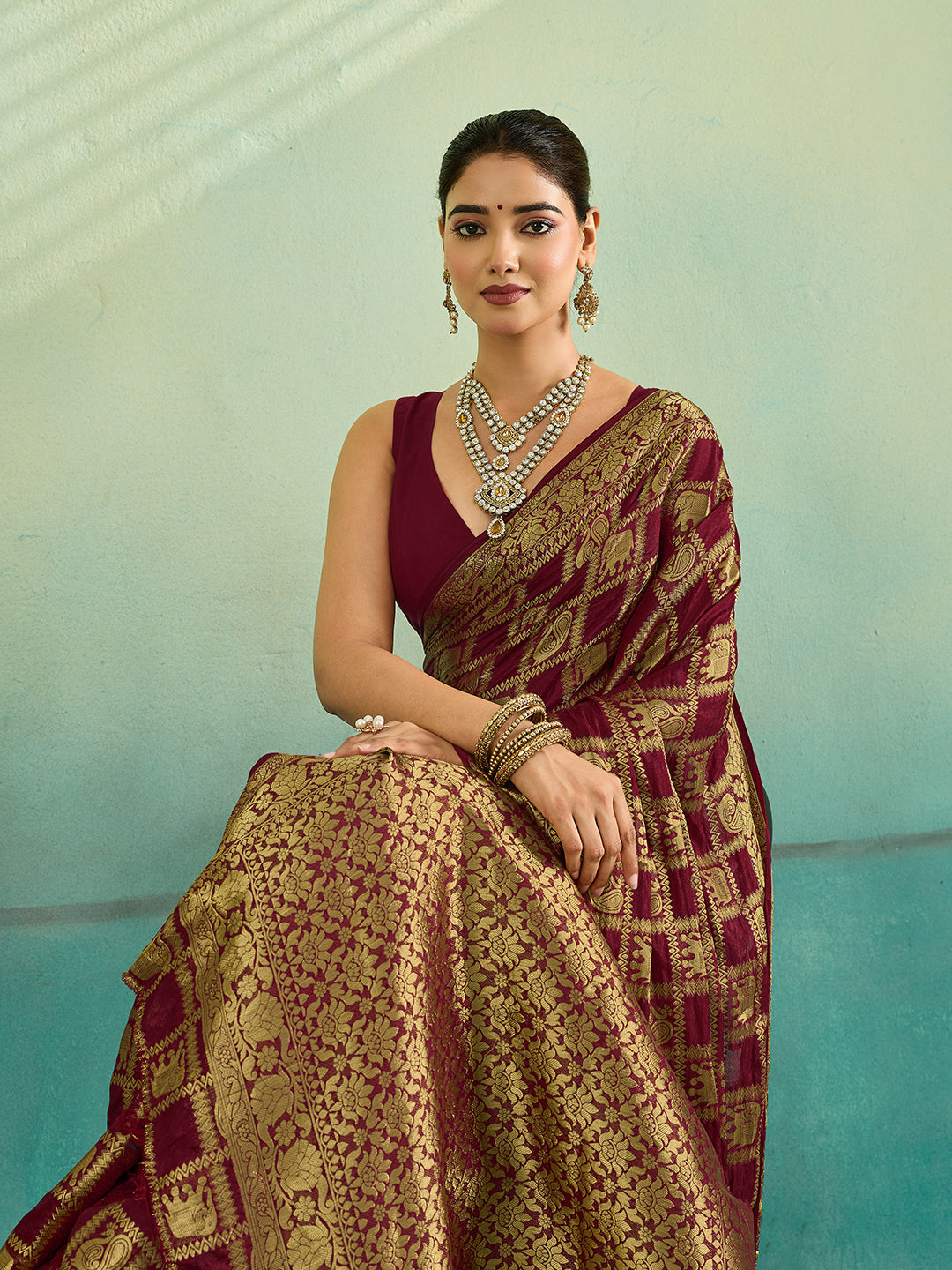 Buy Banarasi Saree With Festivel Wear