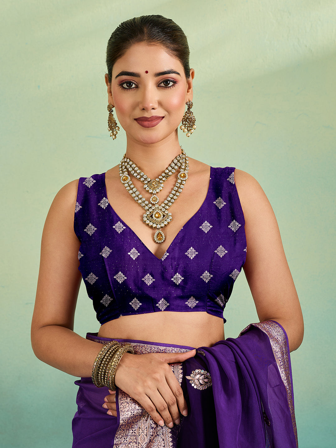 Buy tie dye pattern saree with Gotapatti Mirror Work