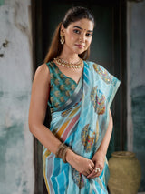 KcPc Premium Office Wear Leheriya Cotton Silk Saree with Blouse PieceSTL