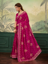 Buy Bandhani Saree With Gotapatti Work