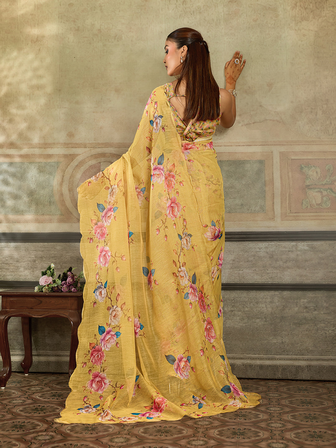 KcPc New Classic Printed Cotton Silk Saree for Daily Casual Wear STL