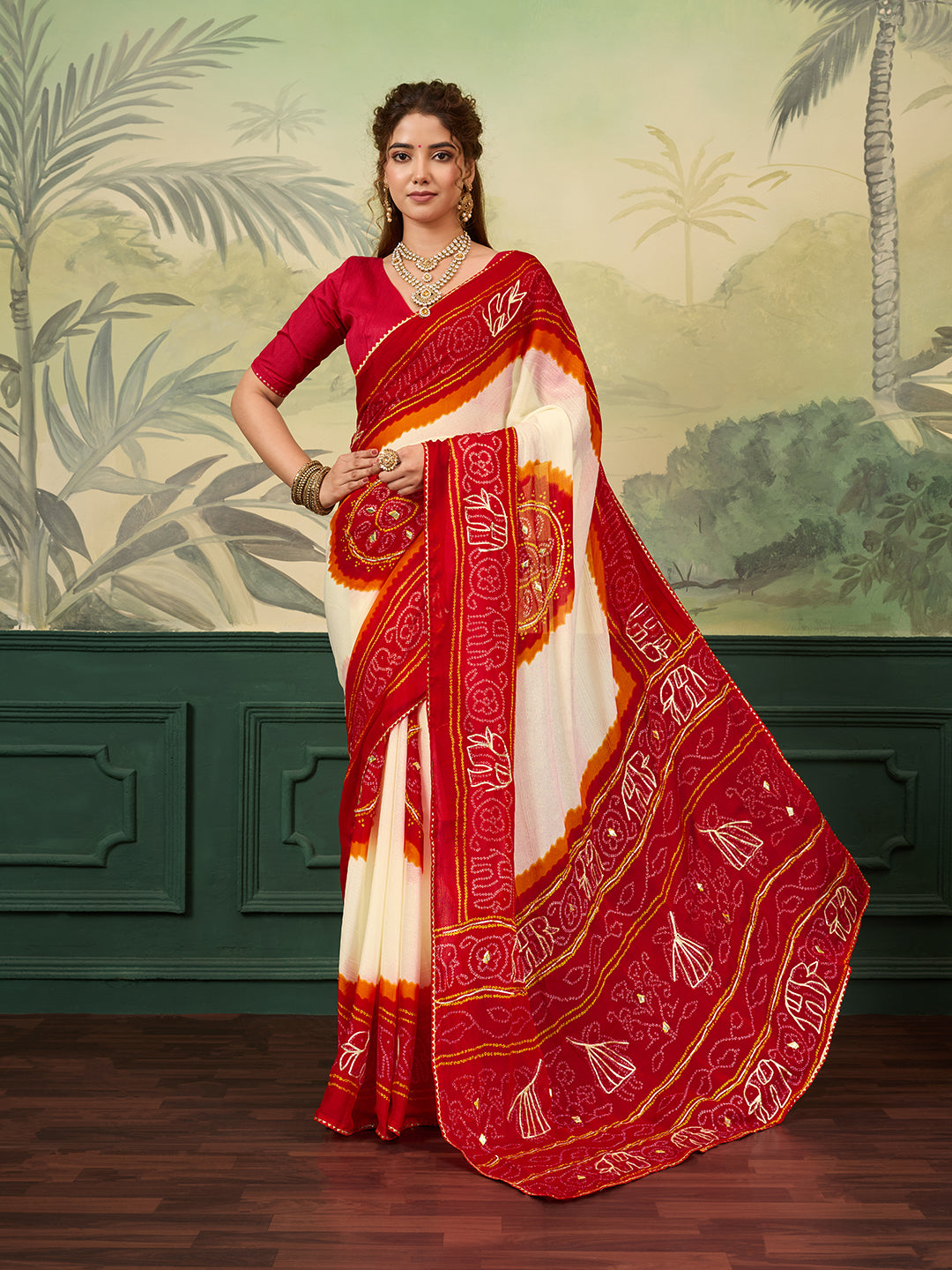 Buy New Premium Saree with Beautiful Gotapatti Detailing KcPc