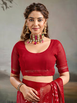 Georgette Multi ColourBandhni saree under 1000