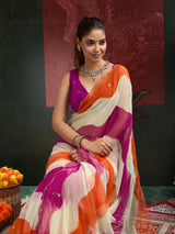 KcPc Premium Chiffon Saree with Cutdana Work SHCR