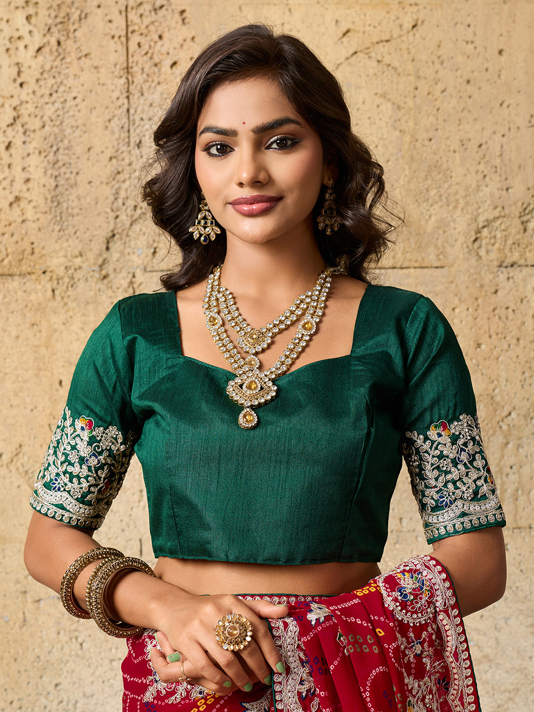 Gotapatti thread work chunri saree