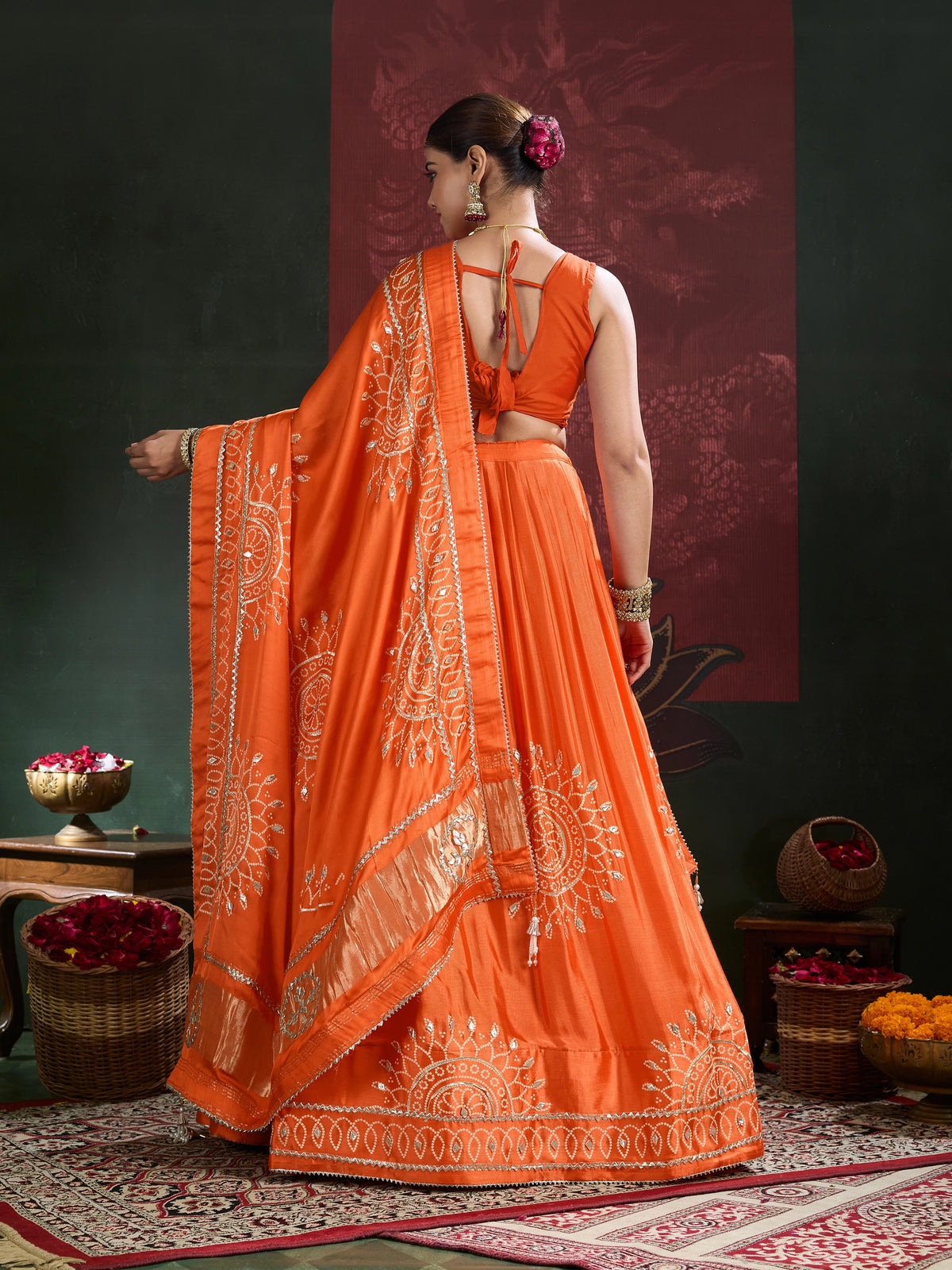 KcPc New Elegant Ethnic Gaji Silk Bandhani Lehenga Collection GOR