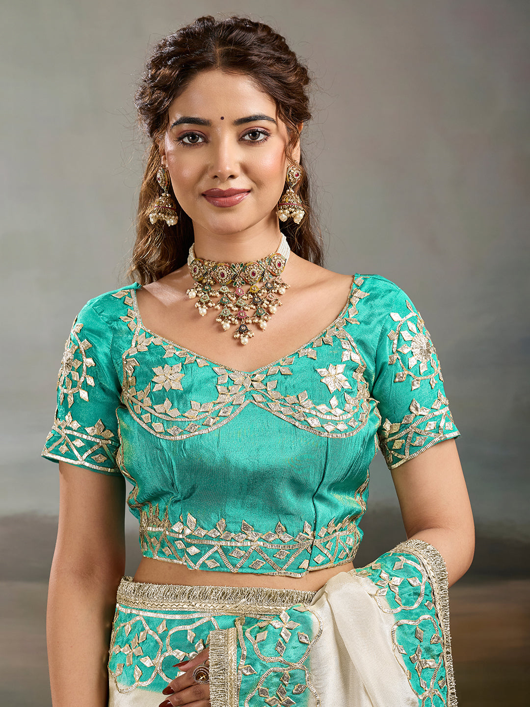 Buy New Designer Saree with Traditional Gotapatti Work KcPc