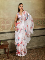KcPc New Casual Elegance Cotton Silk Printed Saree with Blouse STL