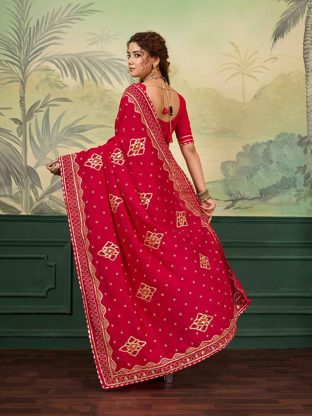 KcPc New Classic Modal Silk Saree with Traditional Gota Patti Embellishment GAN