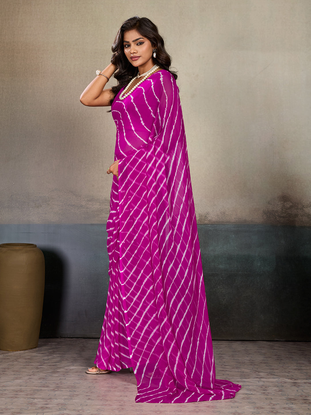 Buy New Chiffon Leheriya Style With Casual Wear Saree