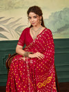 KcPc New Gaji Silk Bandhani Style Saree with Cutdana & Gotapatti Work VND