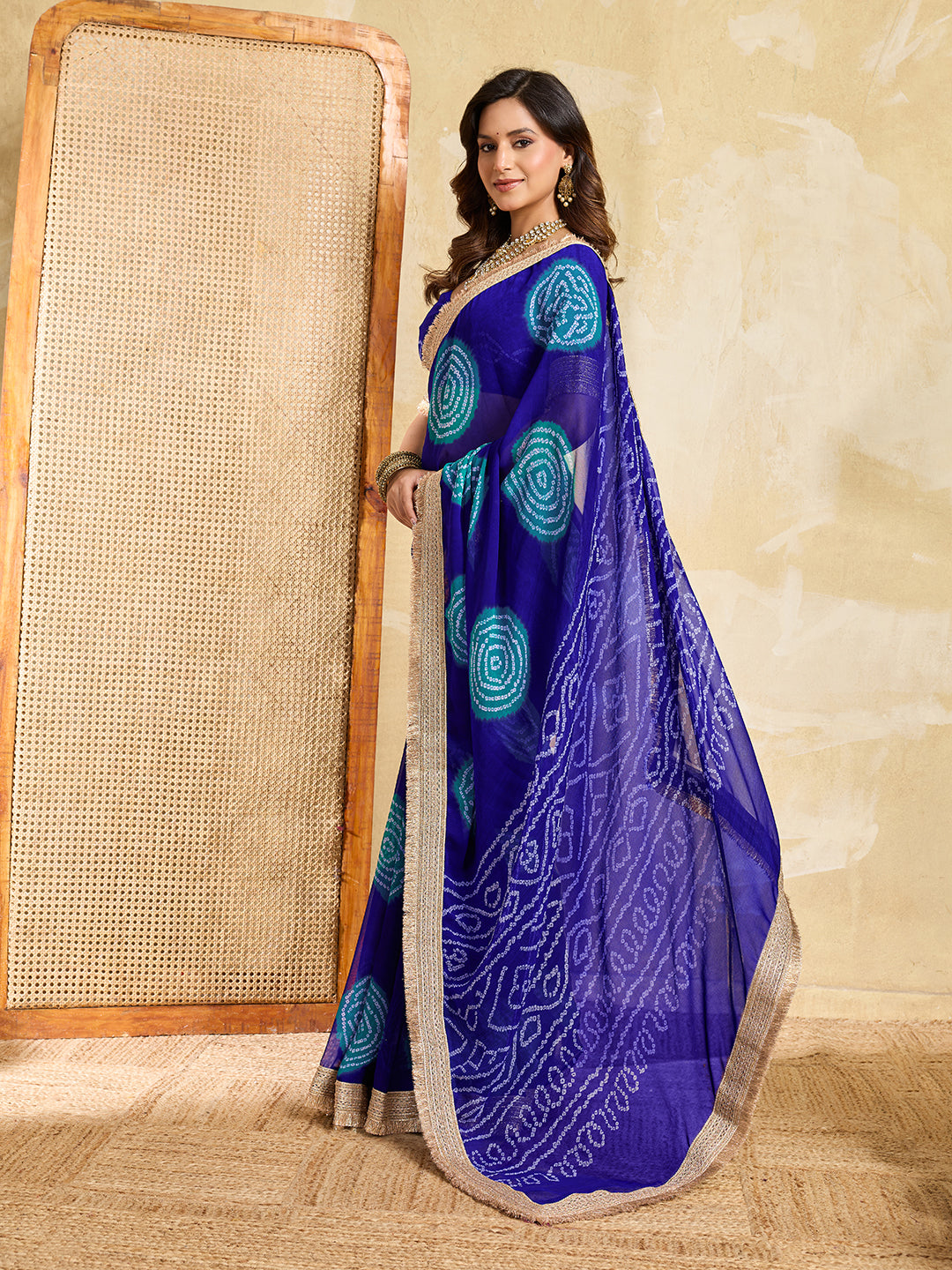 KcPc Georgette Bandhani Saree with Heavy Border KDN