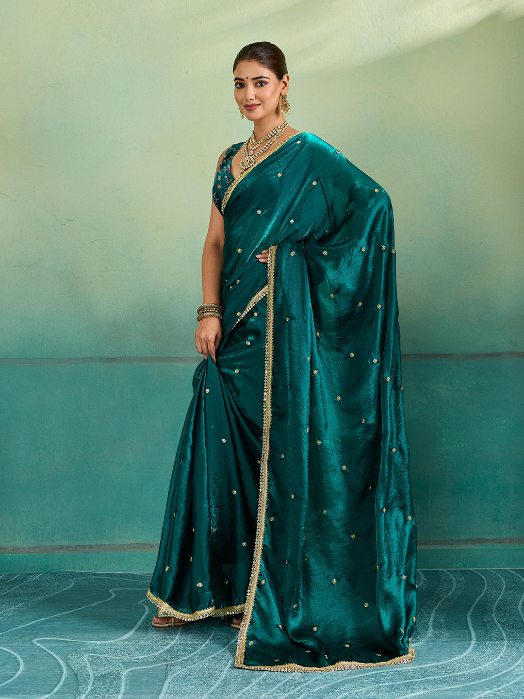 KcPc Premium Tissue Silk Saree with Rich Zardosi and Graceful Style RAM