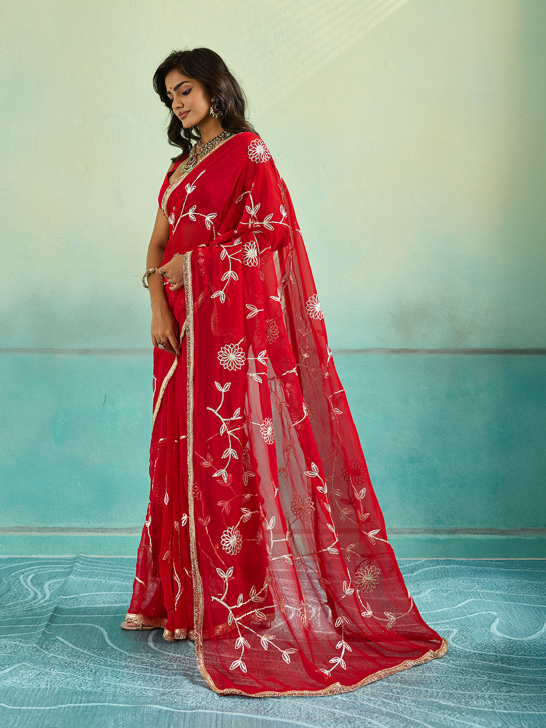 Buy Georgette Traditional Style Saree KcPc