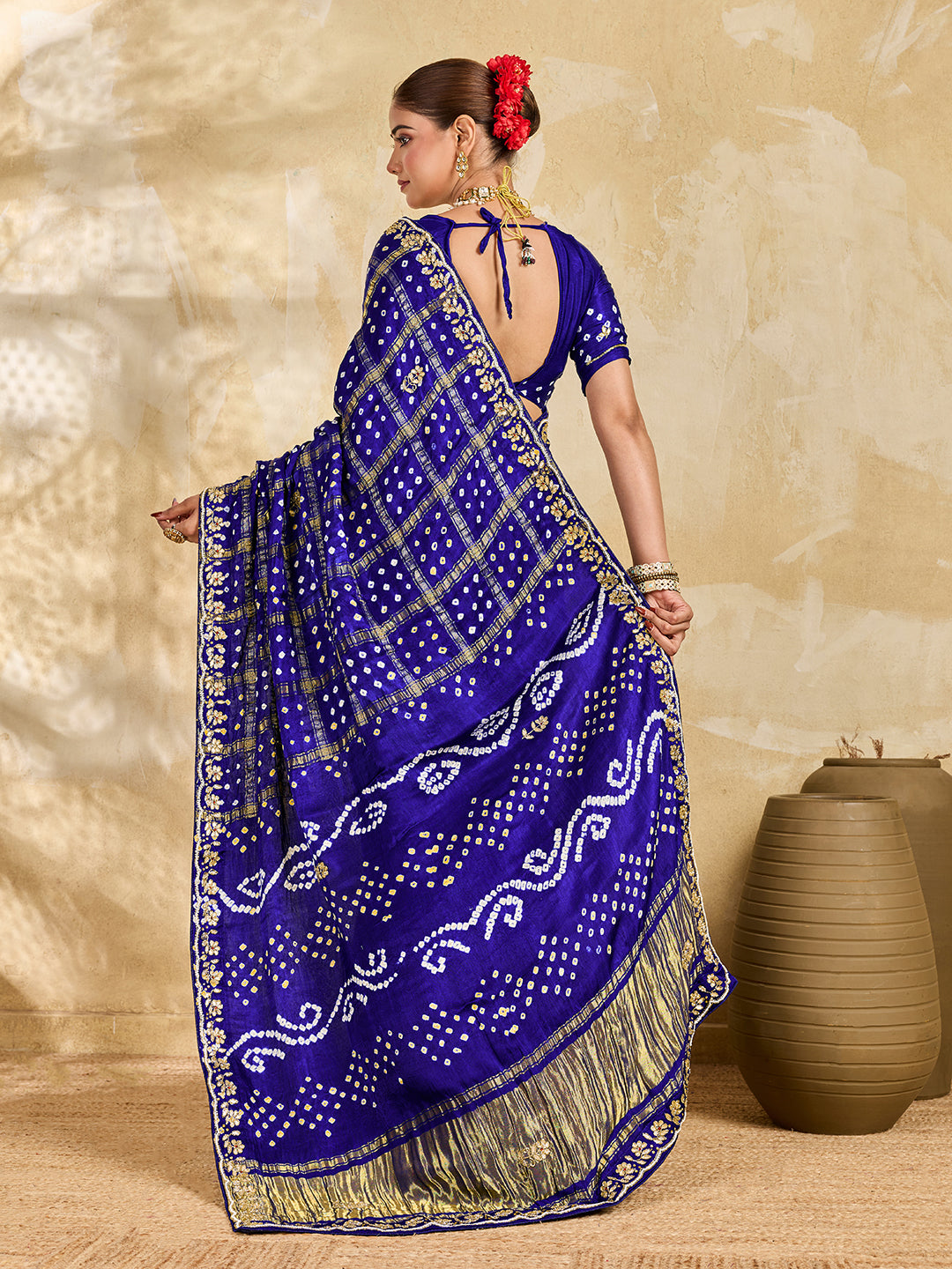 Buy New Royal Ghatchola Style Saree with Gota Patti Work KcPc