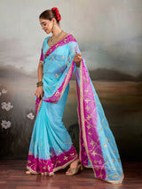 KcPc Traditional Style Chiffon Saree with Gota Patti DetailingMHS