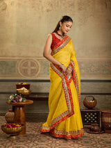 KcPc New Classic Banarasi Style Kota Doria Saree with Blouse SWA