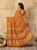 Buy Ajrakh saree With Traditional Wear Kcpc