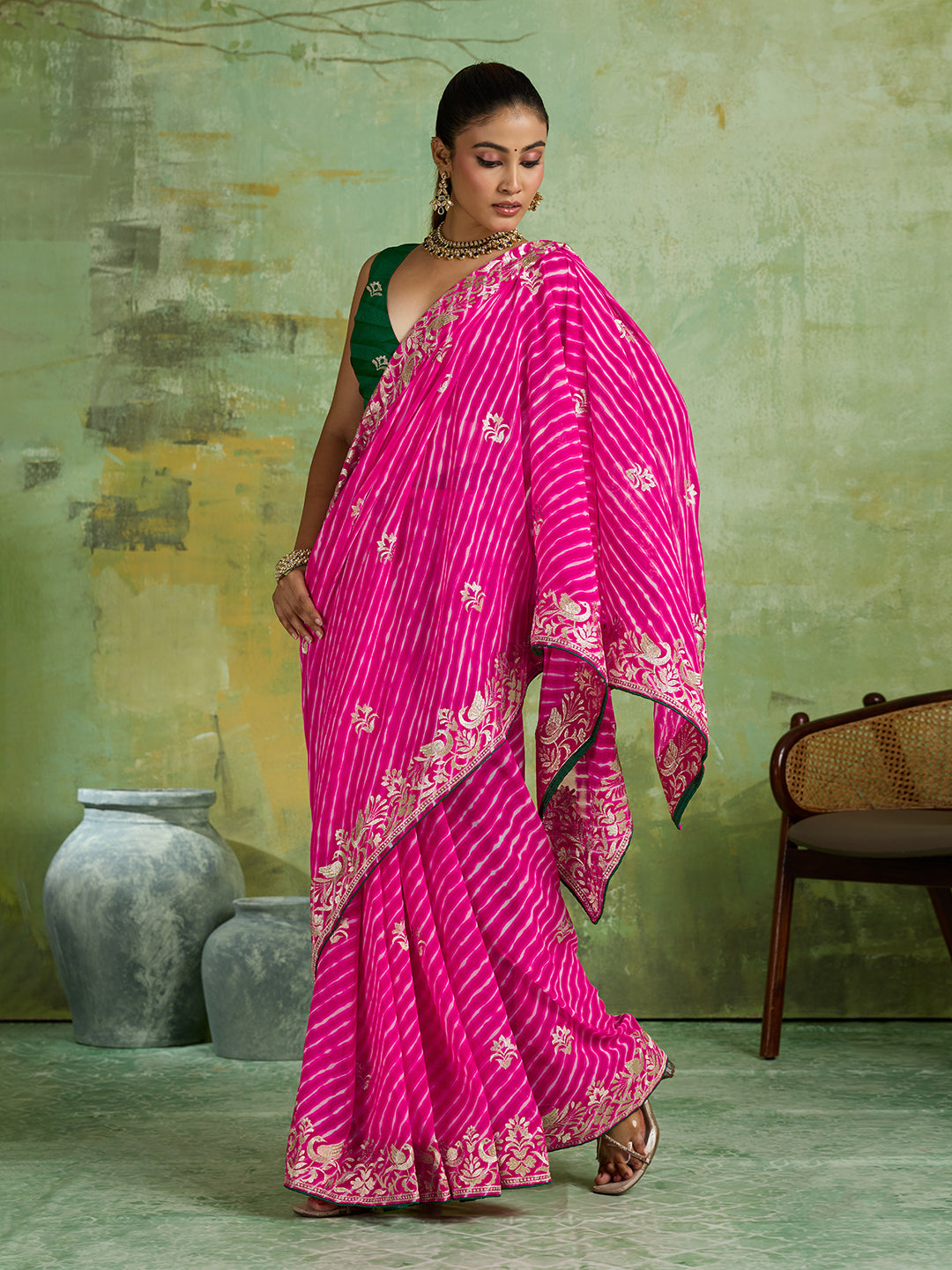 KcPc Traditional Georgette Leheriya Saree Collection GAS