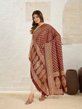 New Launch Pure Khaddi Georgette Upada Neemzari Bandhej Dupatta 4