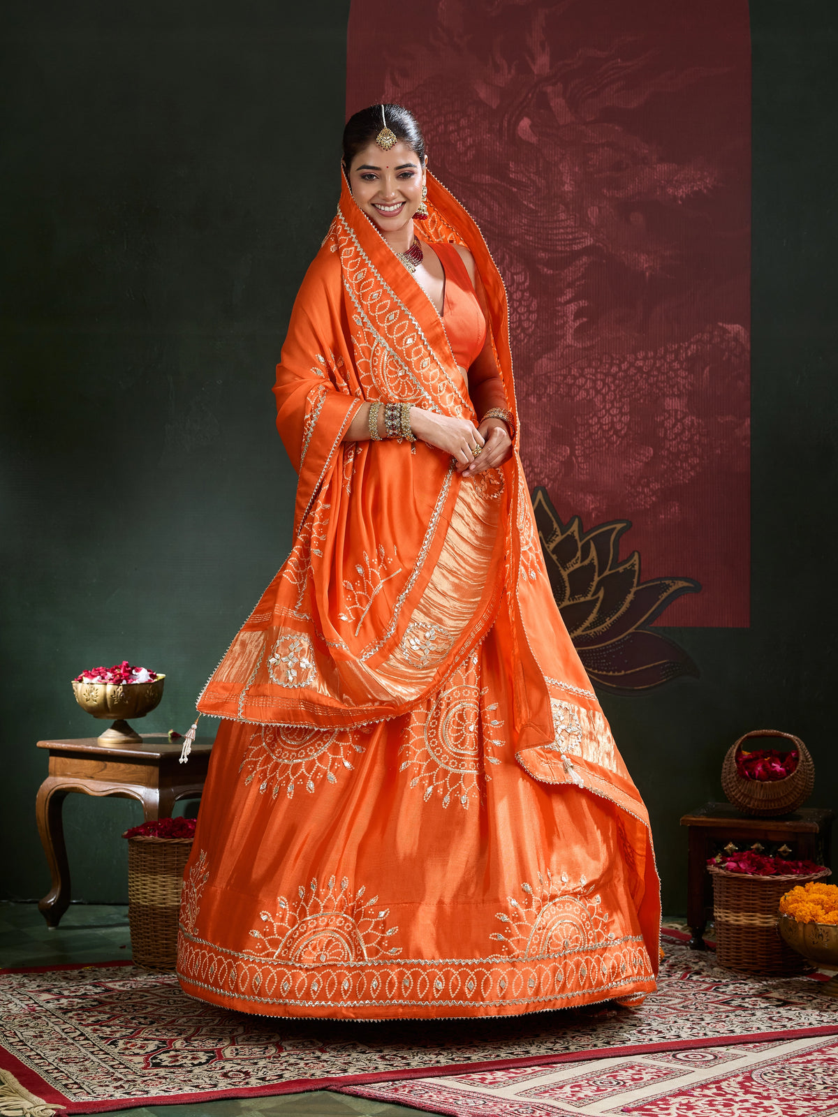 KcPc New Elegant Ethnic Gaji Silk Bandhani Lehenga Collection GOR