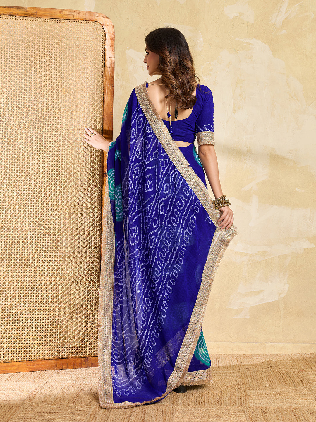 KcPc Georgette Bandhani Saree with Heavy Border KDN