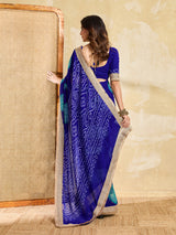 KcPc Georgette Bandhani Saree with Heavy Border KDN