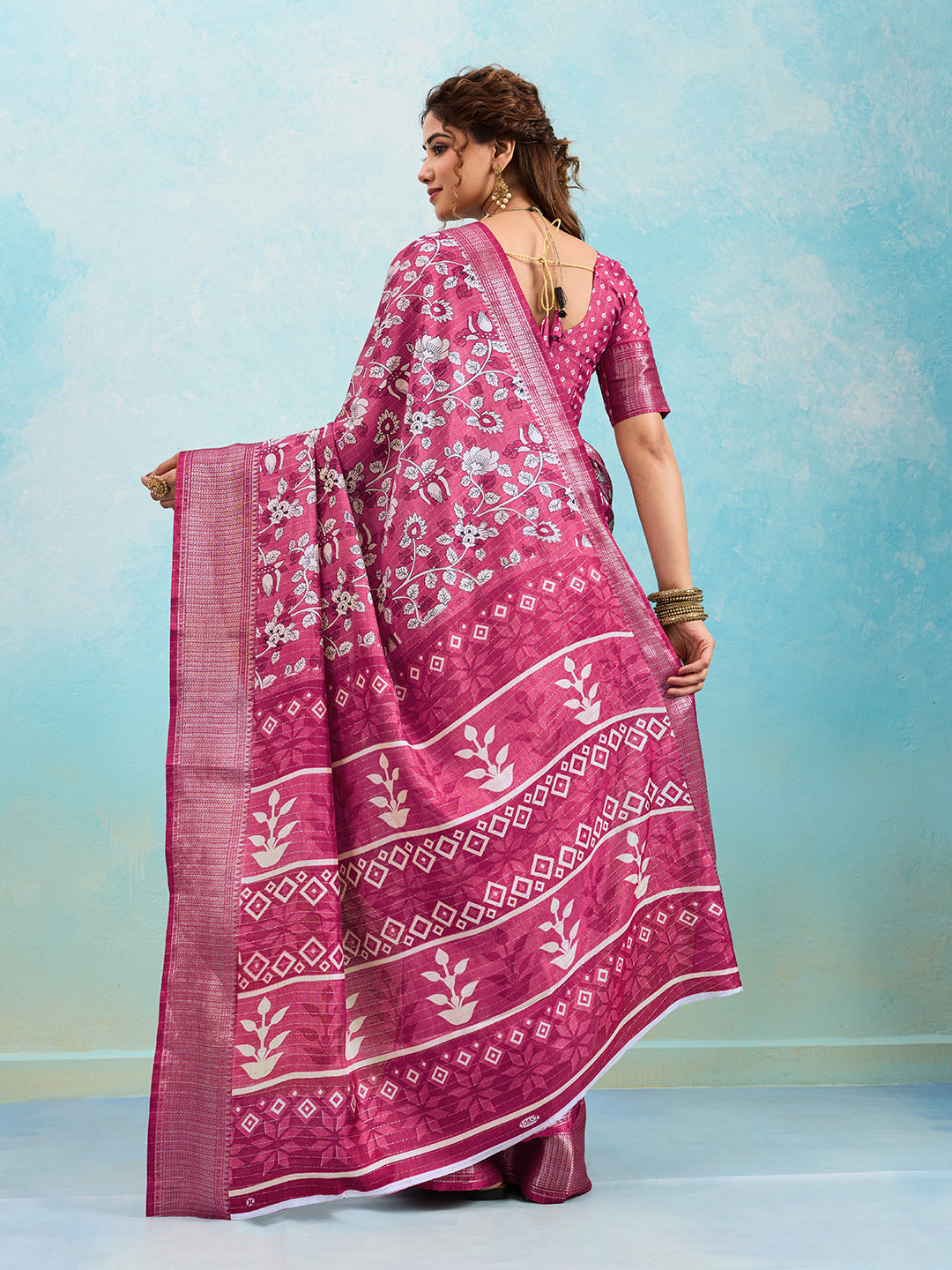 KcPc New Soft Touch Cotton Silk Saree with PrintsSTL