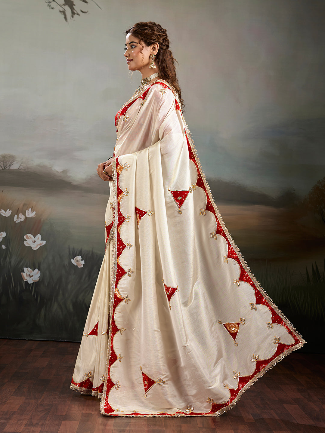 Buy Designer Style Saree WithGotaPatti Work Kcpc