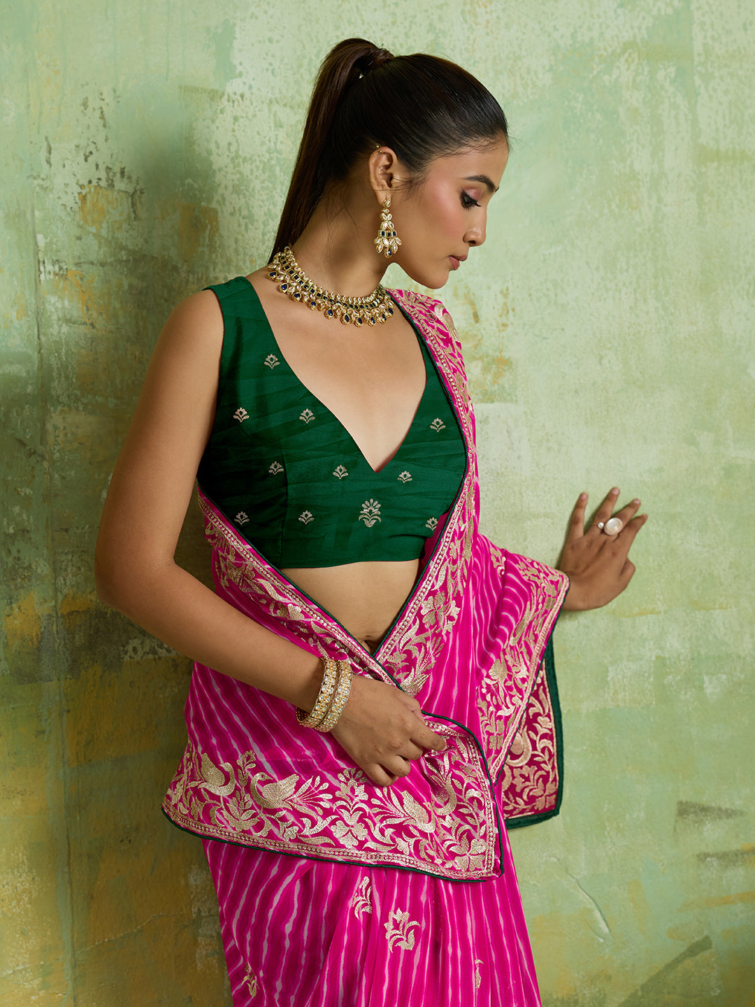 KcPc Traditional Georgette Leheriya Saree Collection GAS