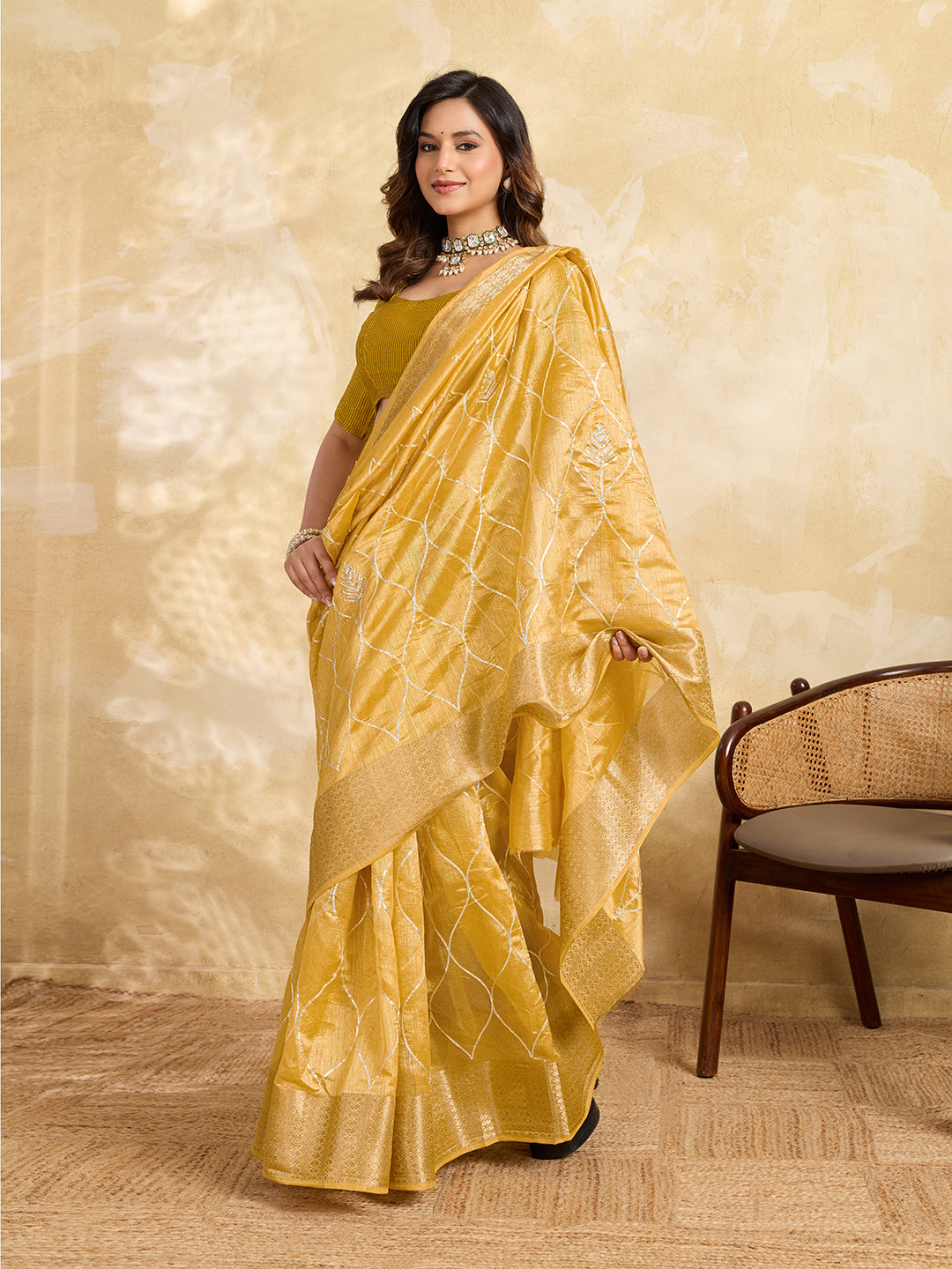 Partywear saree in banarasi style