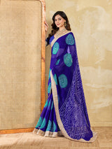 KcPc Georgette Bandhani Saree with Heavy Border KDN