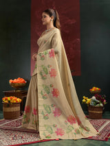 KcPc Elegant Tissue Silk Sarees with Traditional Tari Work GAN