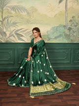 Buy Designer Saree with Handcrafted Cutdana Work KcPc