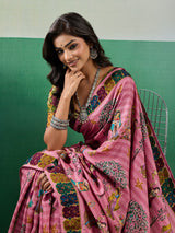 Buy Kalamkari Saree With Mehendi Wear