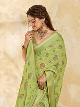 By Bandhani Style Saree With Casual Wear KcPc Image 4