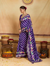 KcPc Premium Upada Silk Leheriya Saree with Zari WeavingPSP
