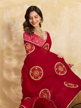 Buy Designer Bandhani Saree with Gota Patti Work Kcpc