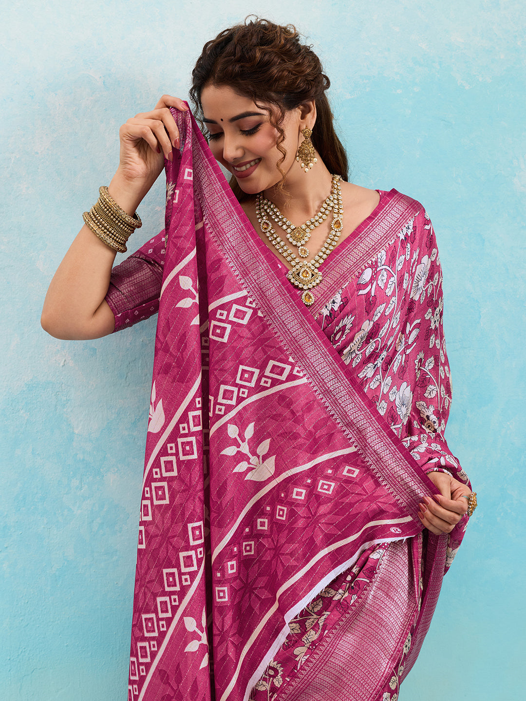 KcPc New Soft Touch Cotton Silk Saree with PrintsSTL