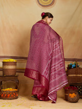 KcPc Premium Cotton Silk Zig Zag Saree with Zari Border STL