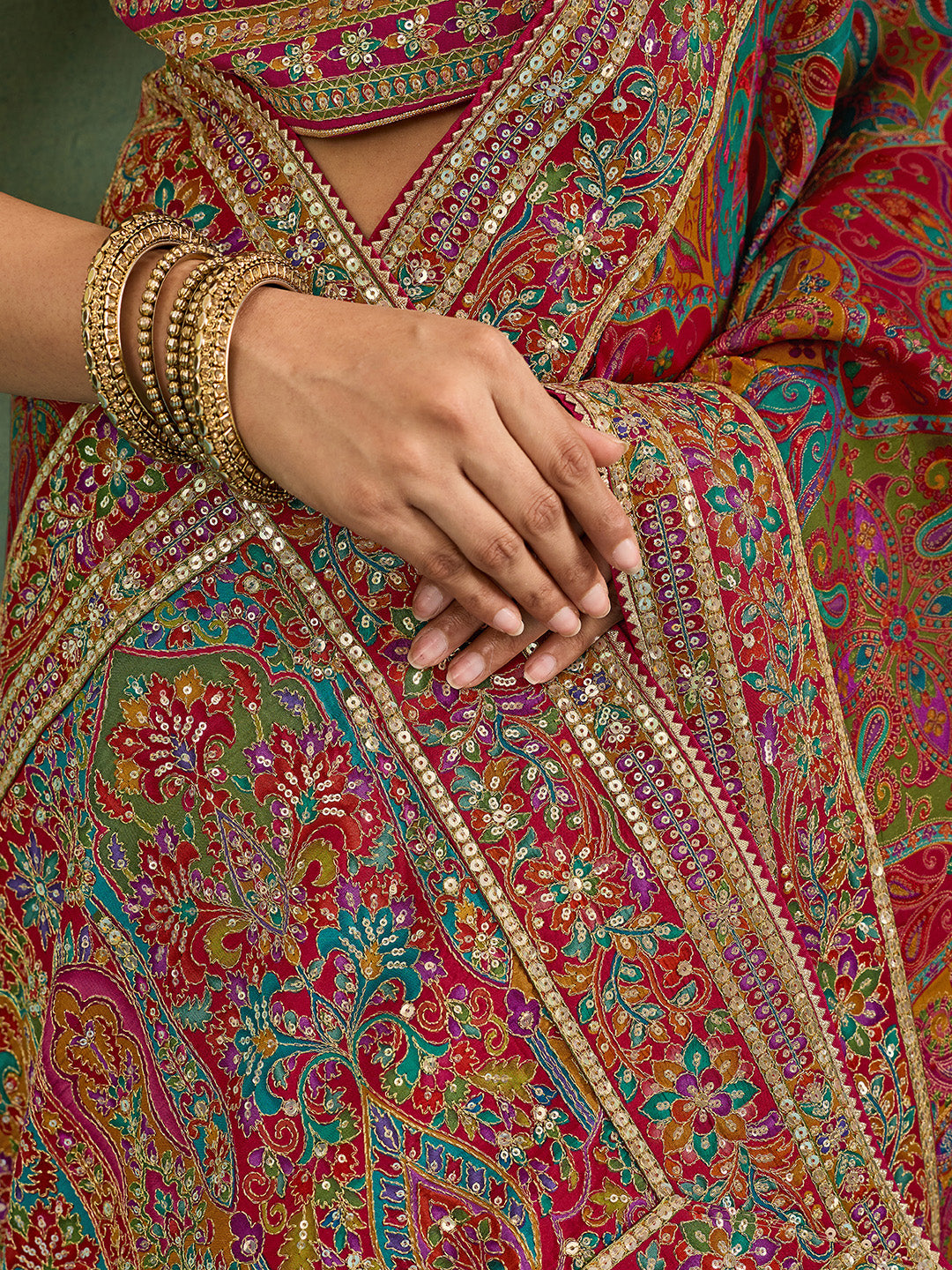 KcPc Festive Special Silk Printed Saree with Zari Work RB