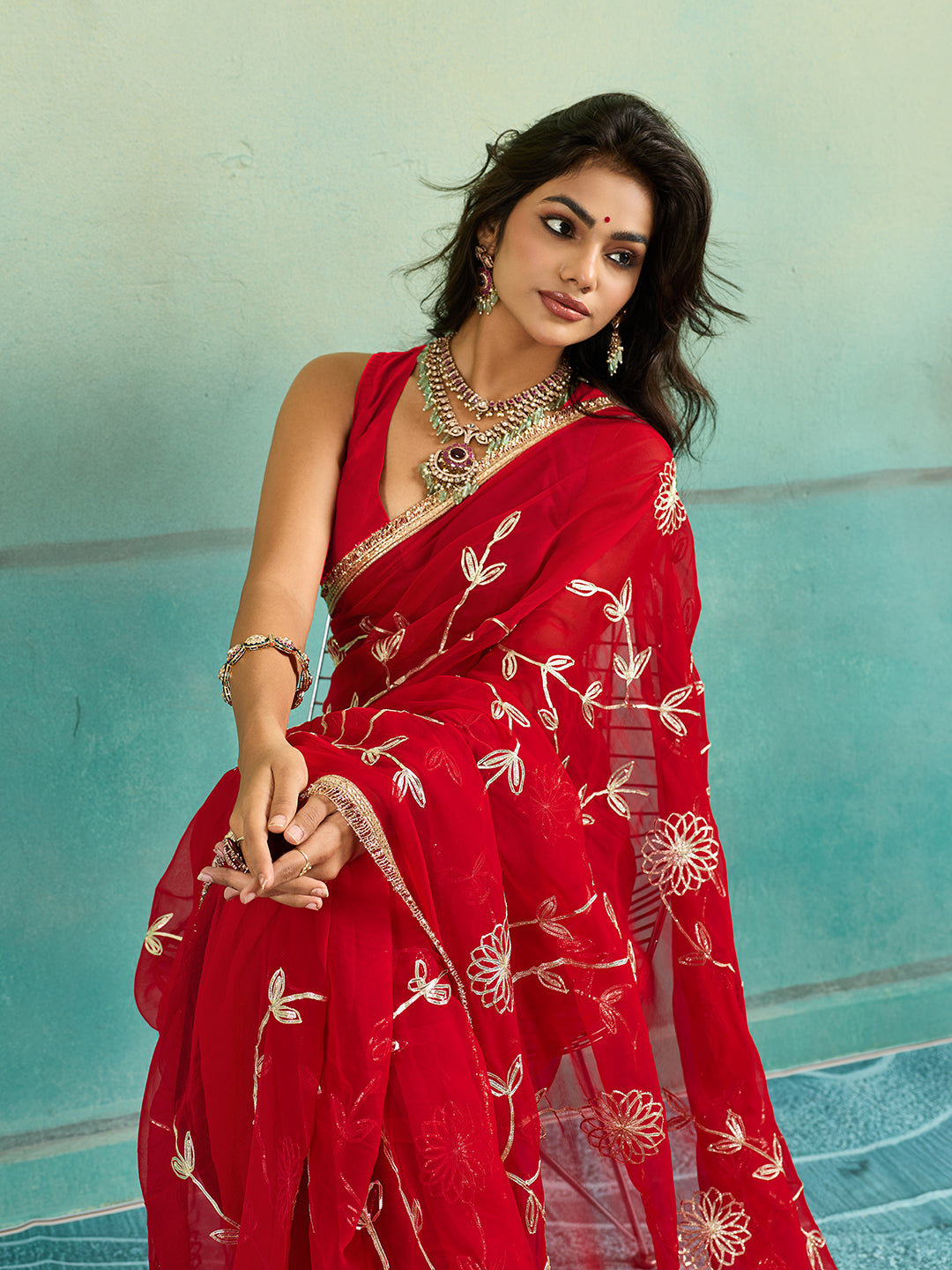 Buy Georgette Traditional Style Saree KcPc
