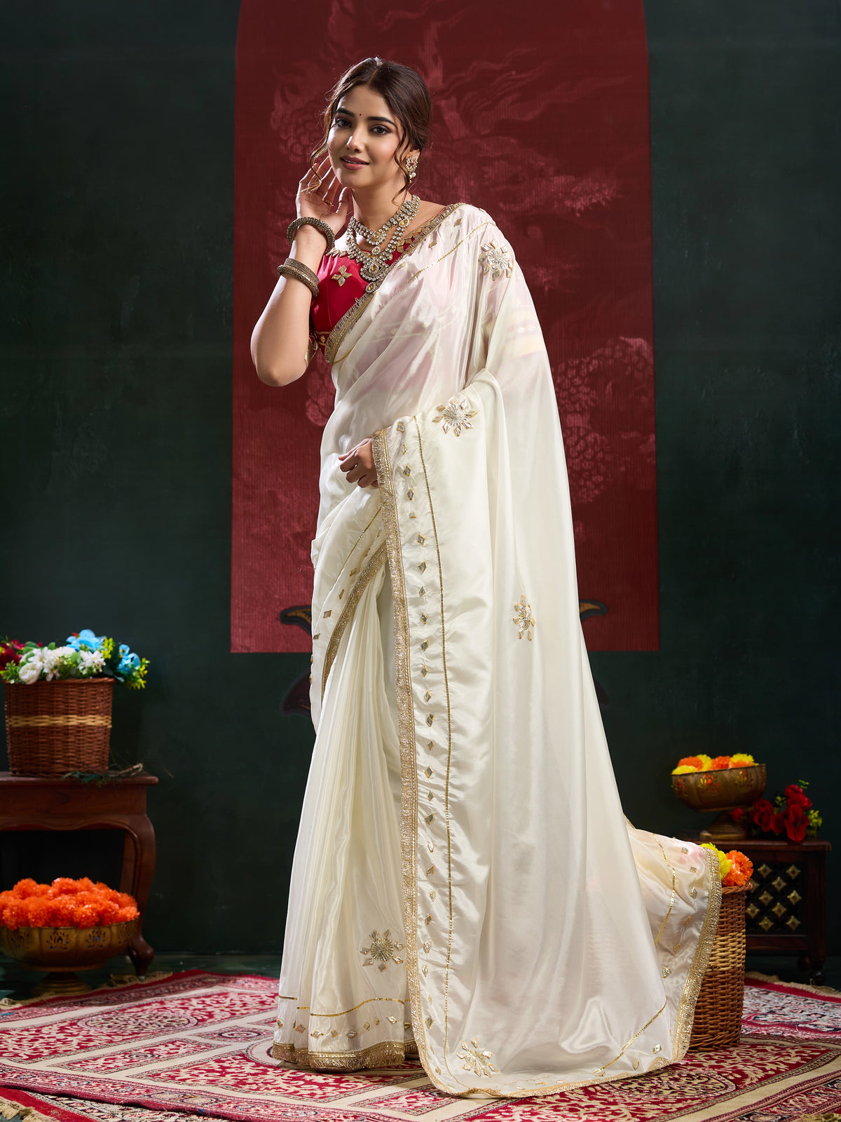 KcPc Crepe Silk Designer Saree with Gotapatti WorkPDM