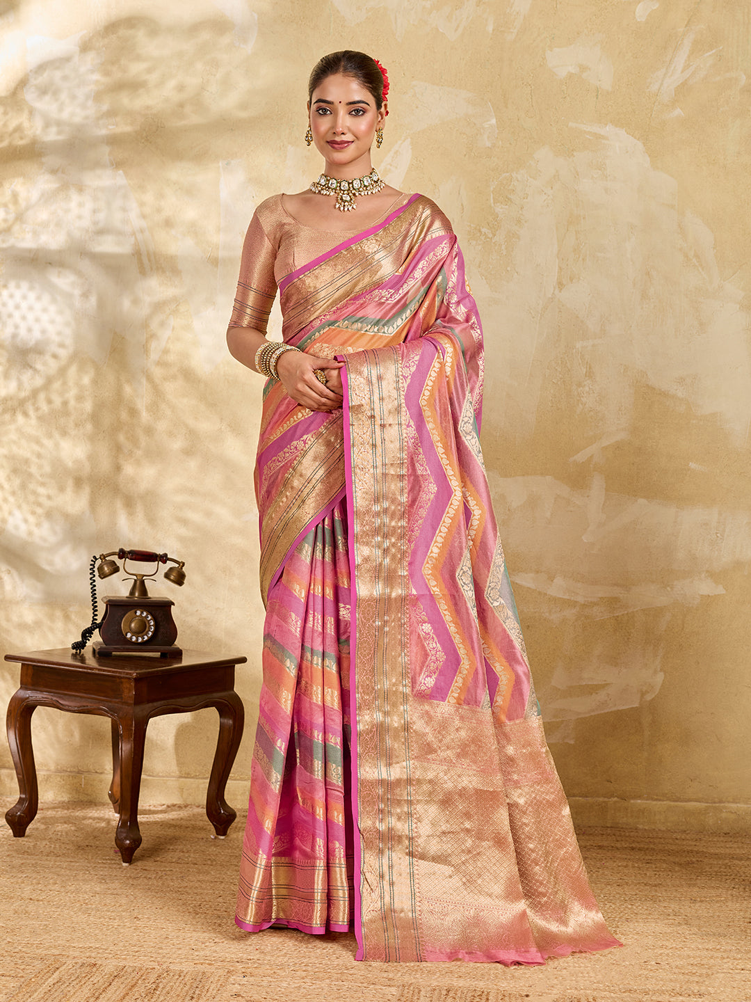 Chanderi Mahajanisaree for festivals